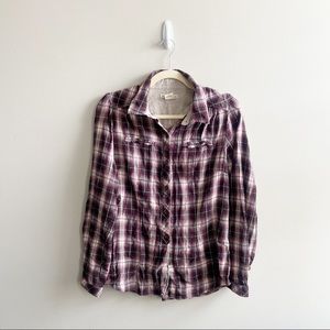 Ruff Hewn Light Red and Brown Flannel Women's Small